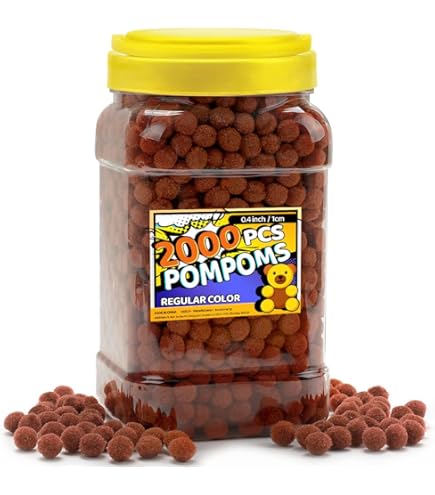 Amazon.com: Eppingwin 800pcs Brown Pom Poms, Regular